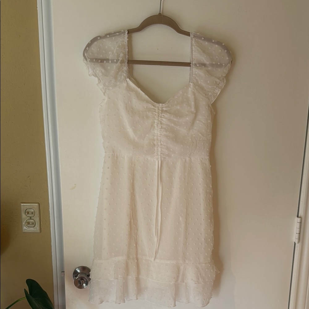 White Polka Dot Mini Dress